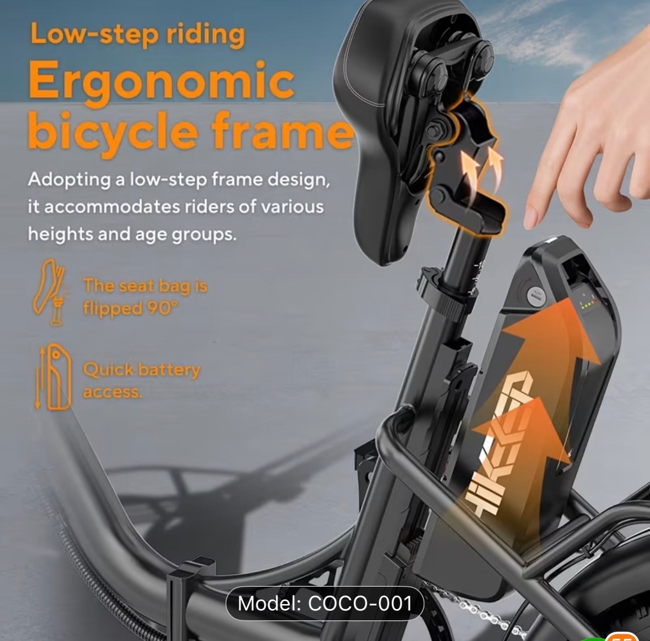 Folding Electric Bike 48V 10AH for Adults | 20 MPHSpeed, 25 Miles Range, 700W Rated Power, Portable Battery, Commuter Electric City Ebike, 16'' Fat Tire, Aluminum Wheels, Disc Brakes, Stainless Steel Frame, Urban Style