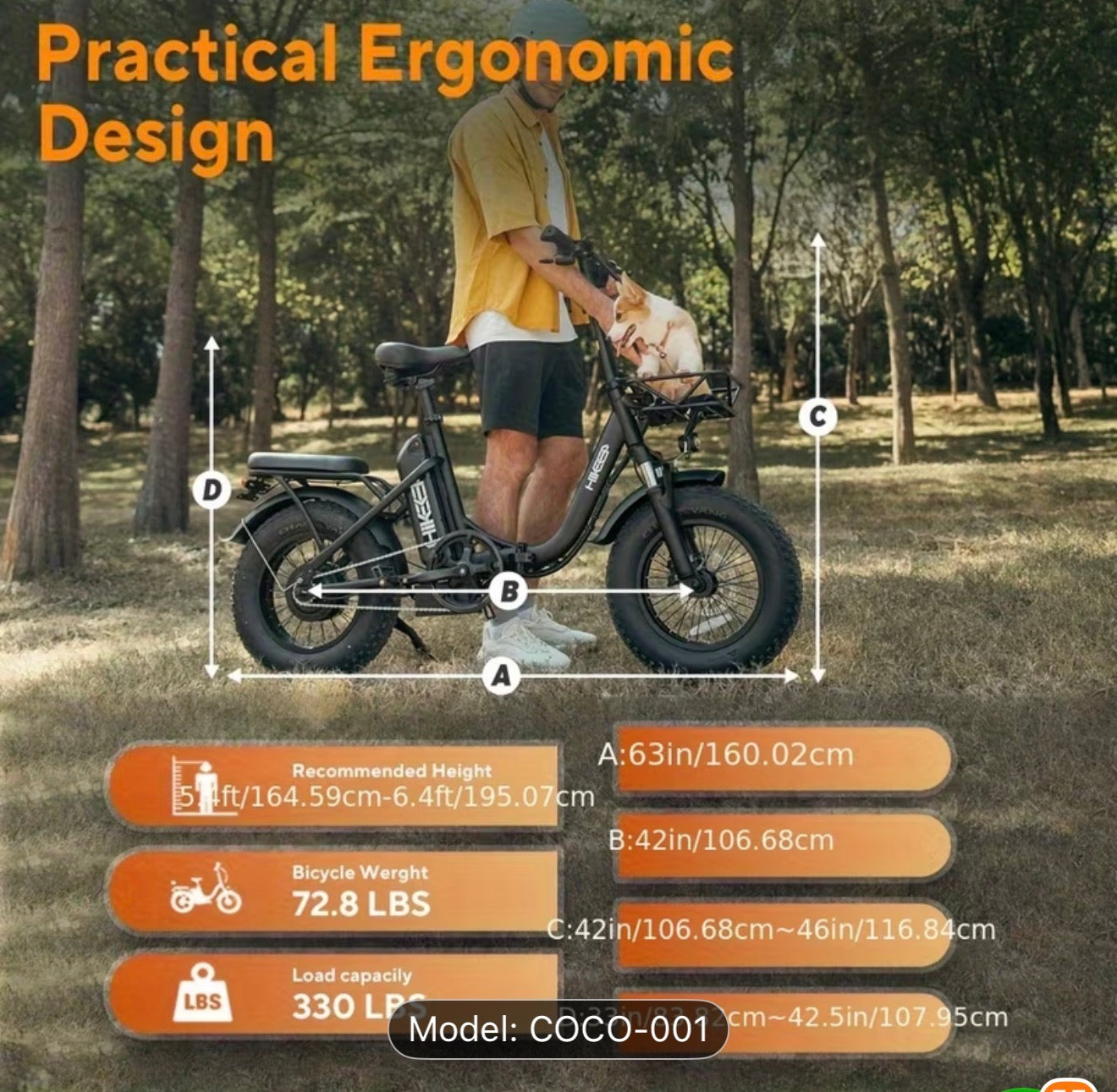 Folding Electric Bike 48V 10AH for Adults | 20 MPHSpeed, 25 Miles Range, 700W Rated Power, Portable Battery, Commuter Electric City Ebike, 16'' Fat Tire, Aluminum Wheels, Disc Brakes, Stainless Steel Frame, Urban Style