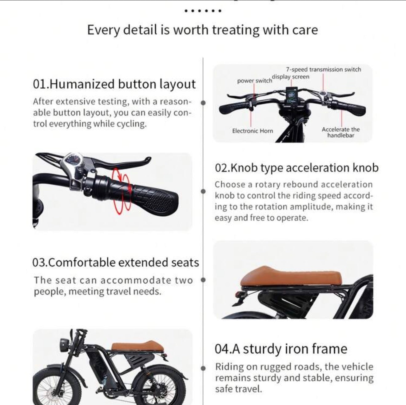 20-Inch Wide-Tire Electric Bicycle, 48V 750W Motor, 7-Speed Shimano Gearbox, 48V 13Ah Battery, 48V 2A Adapter, Top Speed 35MPH , Dual Suspension.
