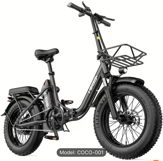 Folding Electric Bike 48V 10AH for Adults | 20 MPHSpeed, 25 Miles Range, 700W Rated Power, Portable Battery, Commuter Electric City Ebike, 16'' Fat Tire, Aluminum Wheels, Disc Brakes, Stainless Steel Frame, Urban Style
