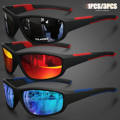 1PCS/3PCS Polarized Sport Sunglasses Men women Outdoor Unbreakable frame for Running, Fishing, Driving Goggles