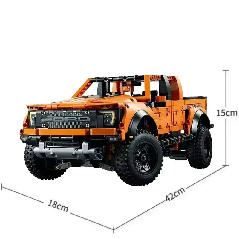 1379PCS Tech Raptors F150 Truck Race Car Building Kit Compatible MOC Creative DIY Vehicle Bricks Toys Gift for Kids Teens Adults