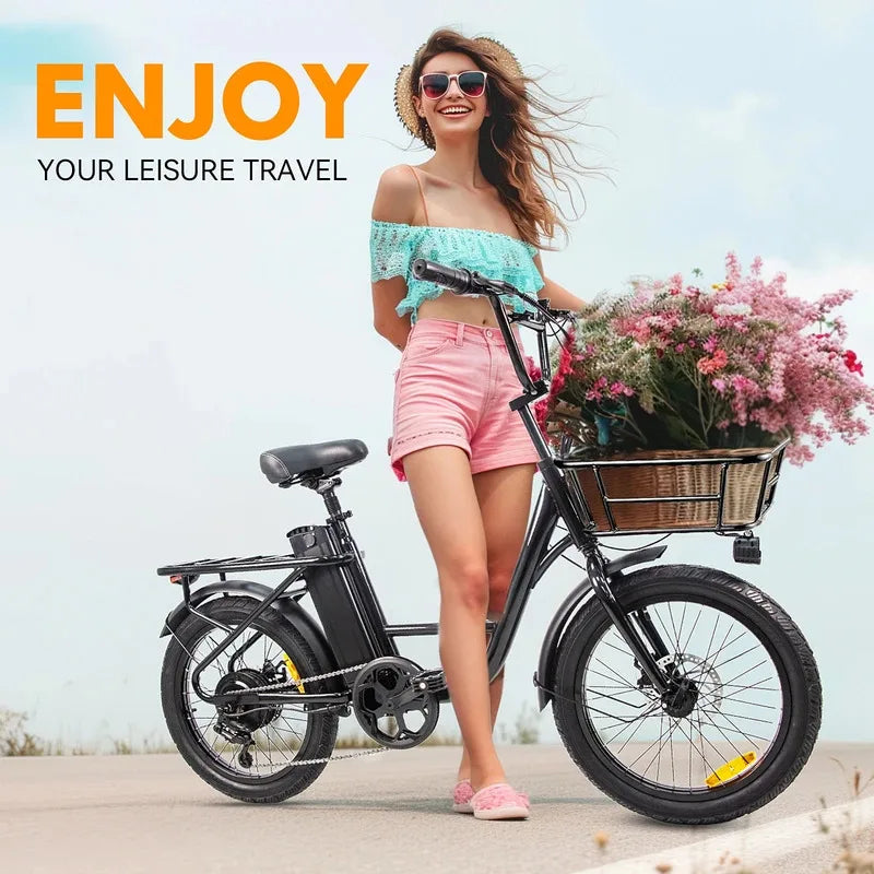 750W motor electric bicycle, 48V-10ah lithium battery outing life travel 20-inch durable urban commuting E-Bike