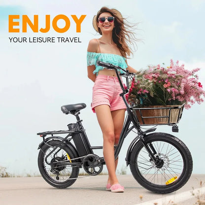 750W motor electric bicycle, 48V-10ah lithium battery outing life travel 20-inch durable urban commuting E-Bike
