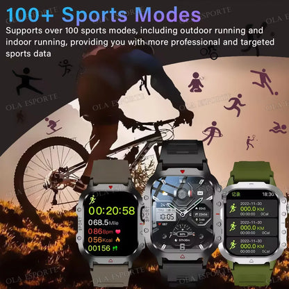 Military GPS Smart Watches For Men Flashlight Waterproof Outdoor Sport Tracker Bluetooth Call Smartwatch Man Women 2025 Pk h12