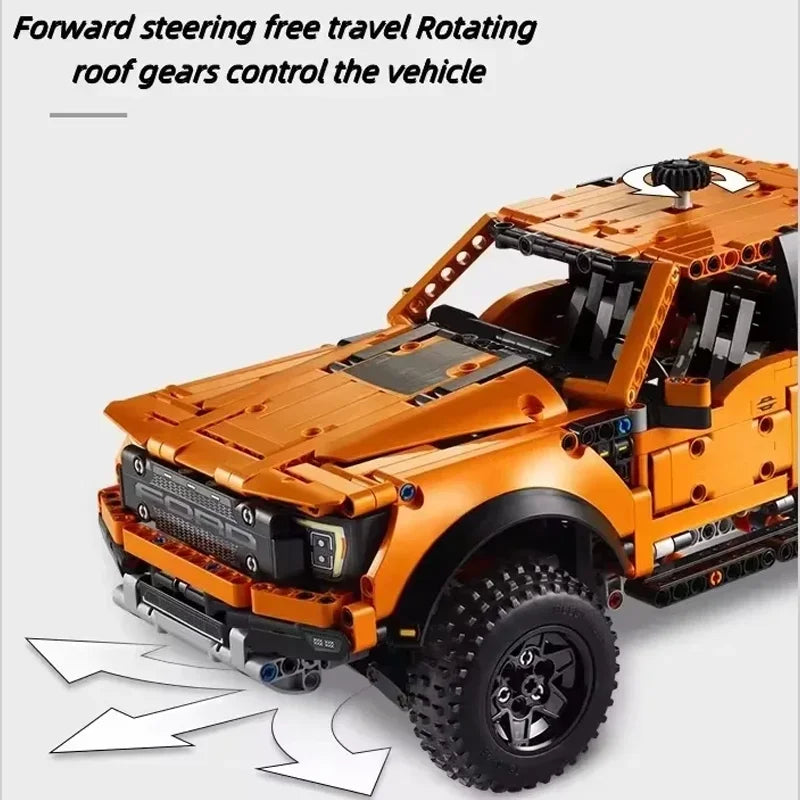 1379PCS Tech Raptors F150 Truck Race Car Building Kit Compatible MOC Creative DIY Vehicle Bricks Toys Gift for Kids Teens Adults
