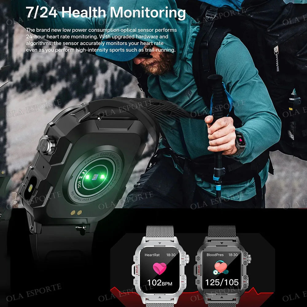 2025 New SmartWatch Men For Women Militray Outdoor GPS Track Sport Watches Heart Rate Sleep Waterproof Smart Watch IOS Android