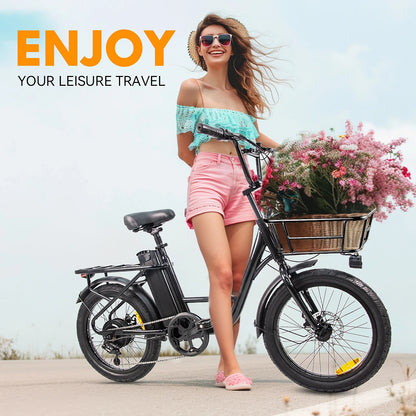 750W motor electric bicycle, 48V-10ah lithium battery outing life travel 20-inch durable urban commuting E-Bike