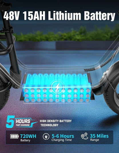 Electric Scooter Adults Seat 600W 22 mph Peak Motor Escooter Foldable 22 Miles,14'' Tires UL 2272 Certified E Scooter